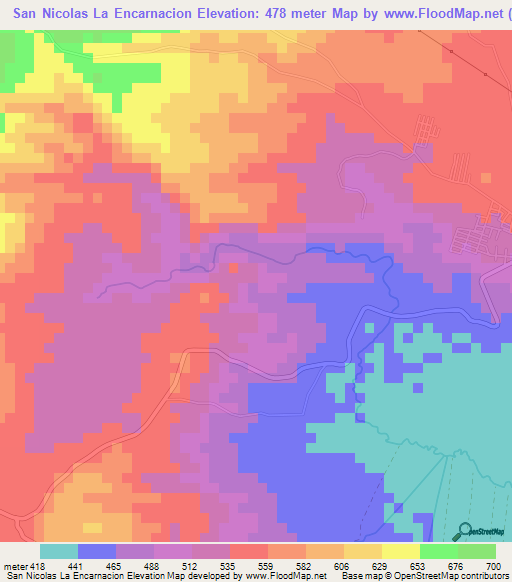 San Nicolas La Encarnacion,El Salvador Elevation Map