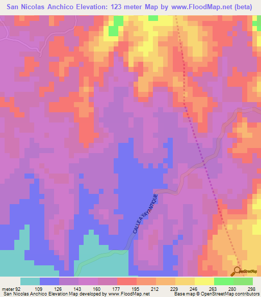 San Nicolas Anchico,El Salvador Elevation Map