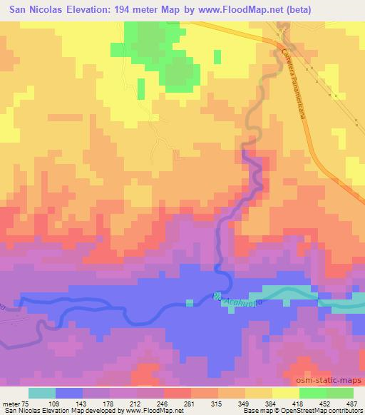San Nicolas,El Salvador Elevation Map