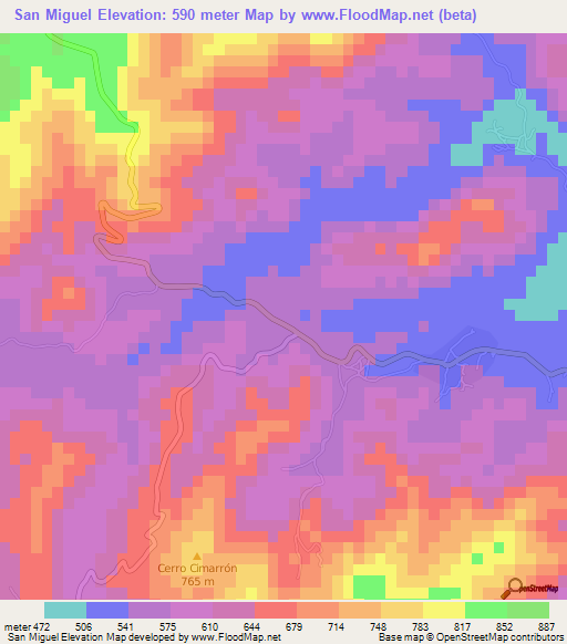 San Miguel,El Salvador Elevation Map