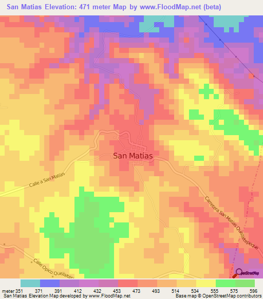 San Matias,El Salvador Elevation Map