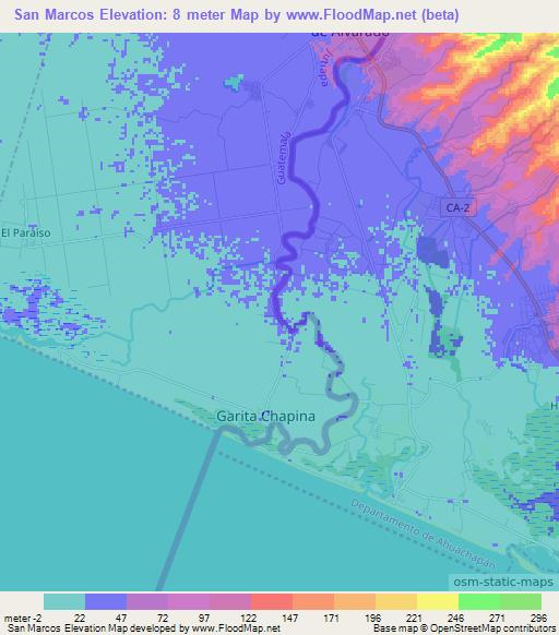 San Marcos,El Salvador Elevation Map