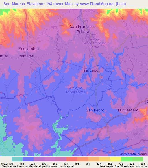 San Marcos,El Salvador Elevation Map