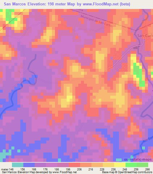San Marcos,El Salvador Elevation Map