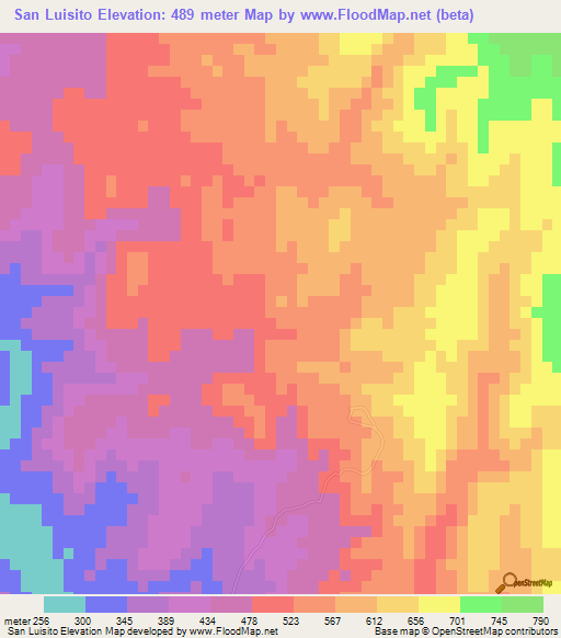 San Luisito,El Salvador Elevation Map