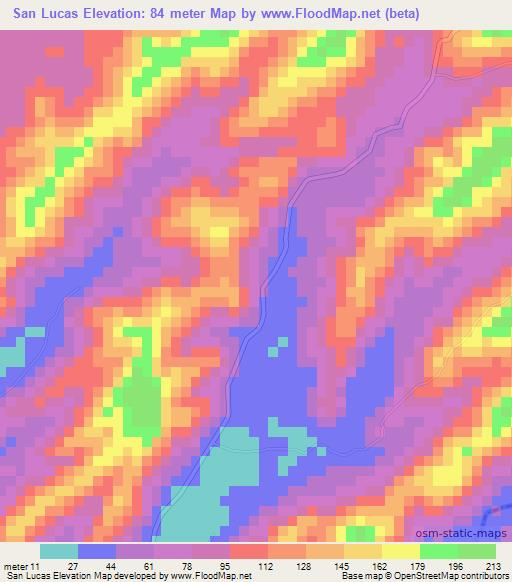 San Lucas,El Salvador Elevation Map