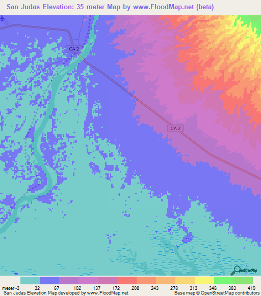 San Judas,El Salvador Elevation Map
