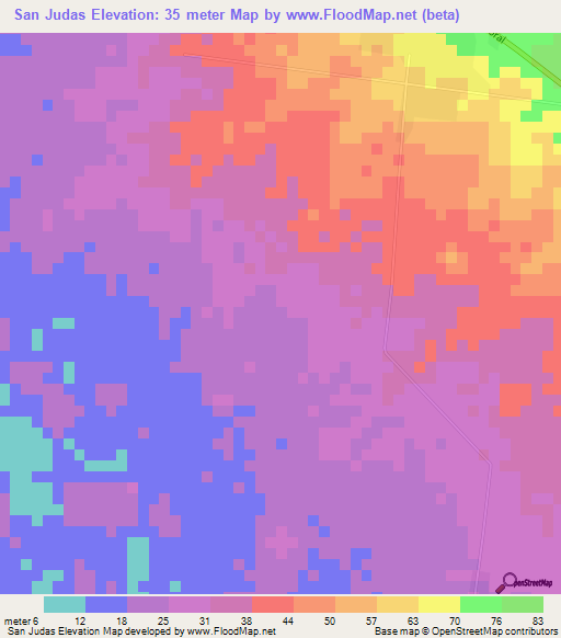 San Judas,El Salvador Elevation Map