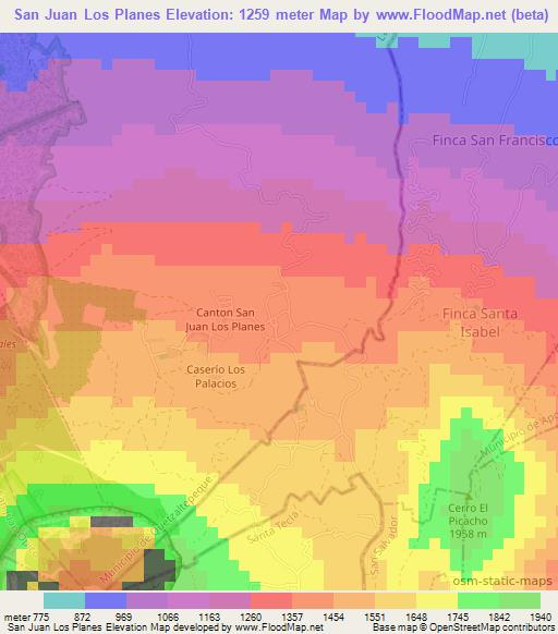 San Juan Los Planes,El Salvador Elevation Map
