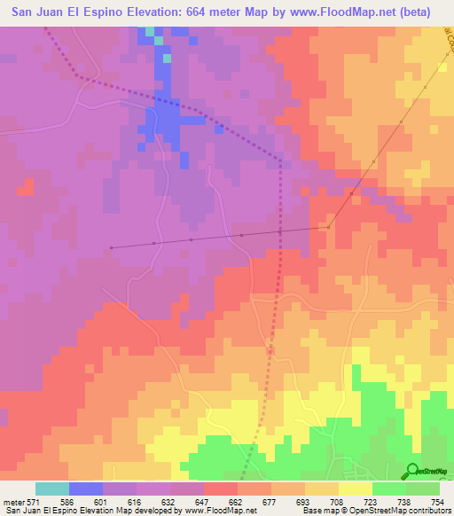 San Juan El Espino,El Salvador Elevation Map