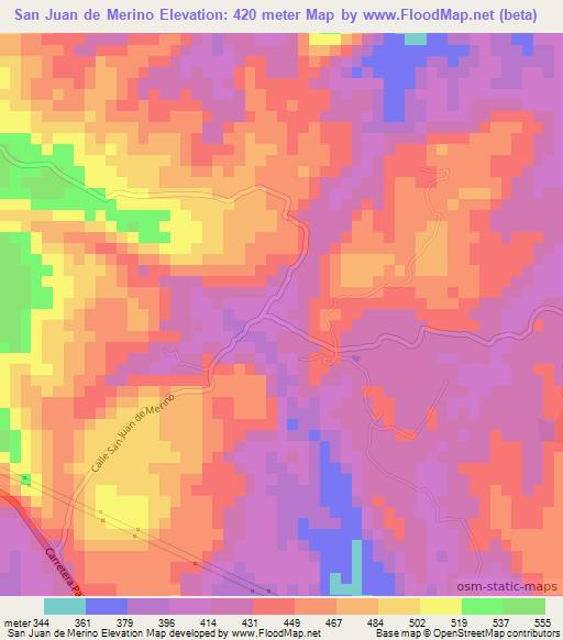 San Juan de Merino,El Salvador Elevation Map