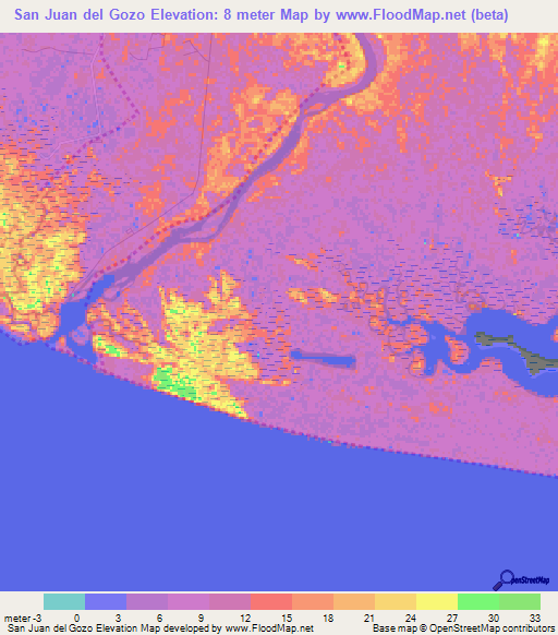 San Juan del Gozo,El Salvador Elevation Map