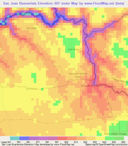 San Juan Buenavista,El Salvador Elevation Map