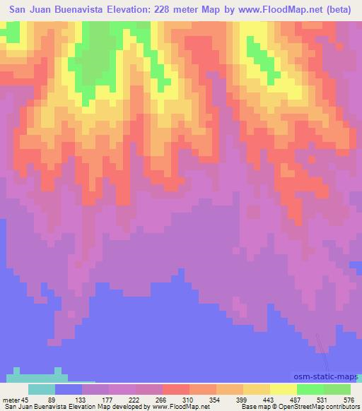 San Juan Buenavista,El Salvador Elevation Map
