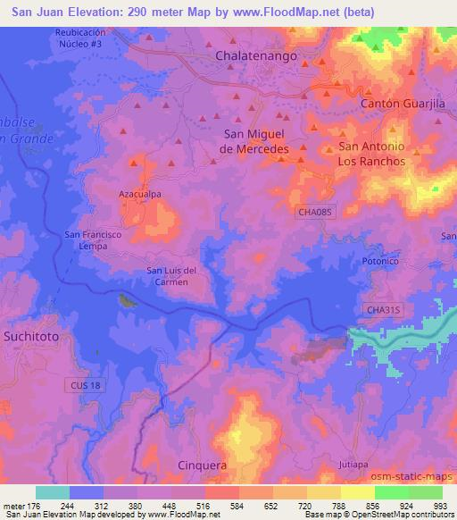 San Juan,El Salvador Elevation Map