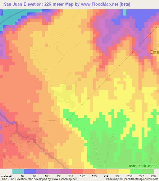San Juan,El Salvador Elevation Map
