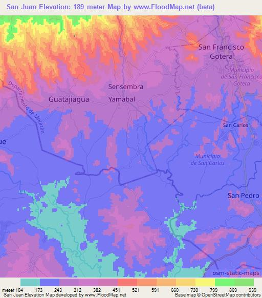 San Juan,El Salvador Elevation Map
