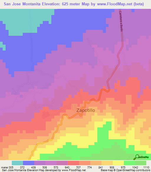 San Jose Montanita,El Salvador Elevation Map