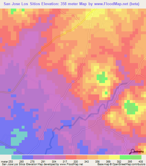 San Jose Los Sitios,El Salvador Elevation Map