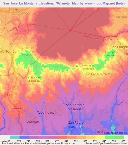 San Jose La Montana,El Salvador Elevation Map