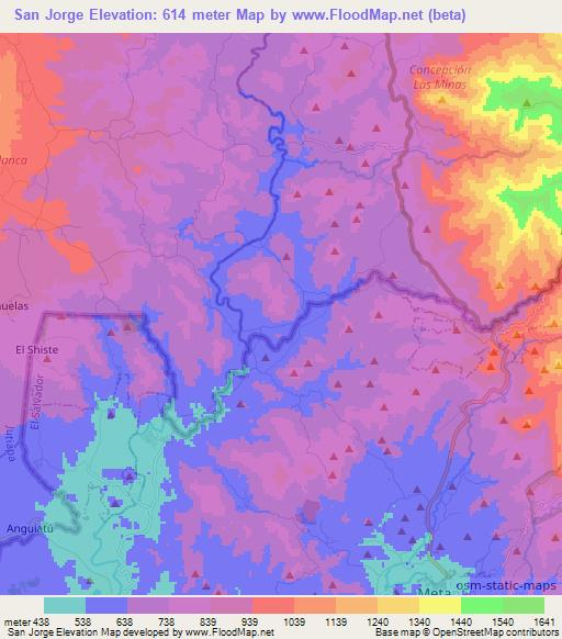 San Jorge,El Salvador Elevation Map