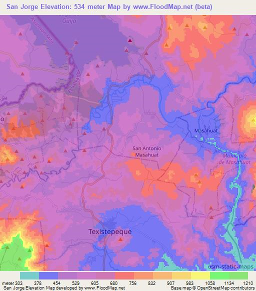 San Jorge,El Salvador Elevation Map