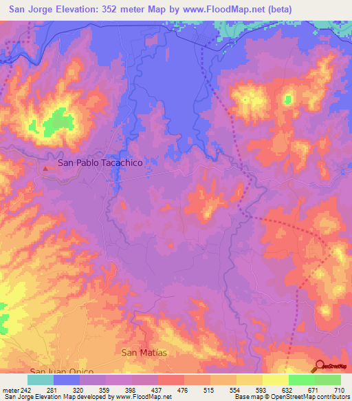 San Jorge,El Salvador Elevation Map