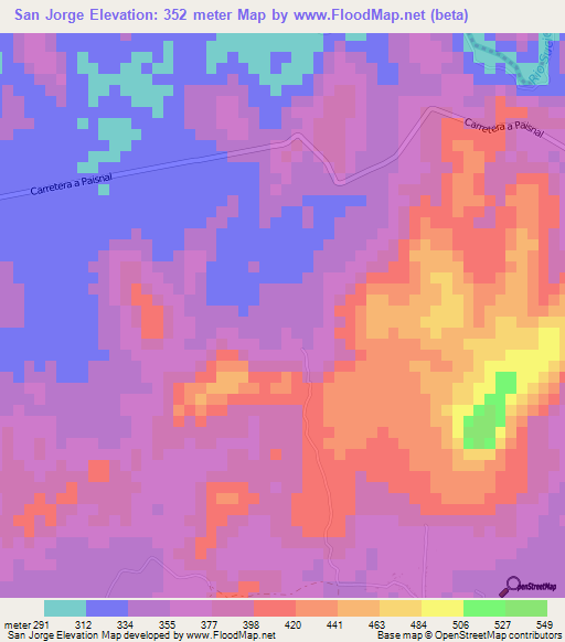 San Jorge,El Salvador Elevation Map