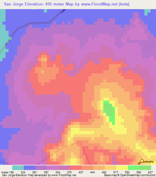 San Jorge,El Salvador Elevation Map