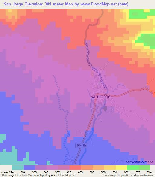San Jorge,El Salvador Elevation Map