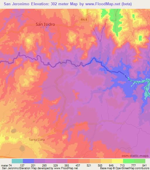 San Jeronimo,El Salvador Elevation Map