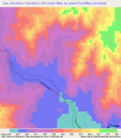 San Jeronimo,El Salvador Elevation Map
