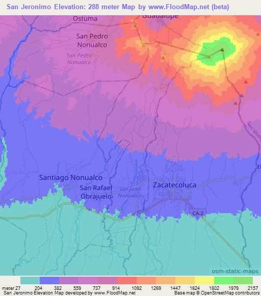 San Jeronimo,El Salvador Elevation Map