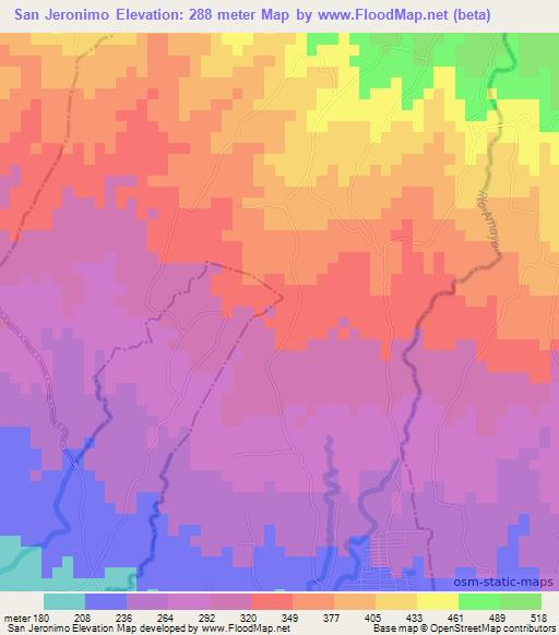 San Jeronimo,El Salvador Elevation Map
