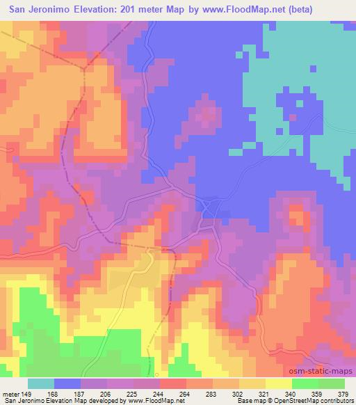 San Jeronimo,El Salvador Elevation Map