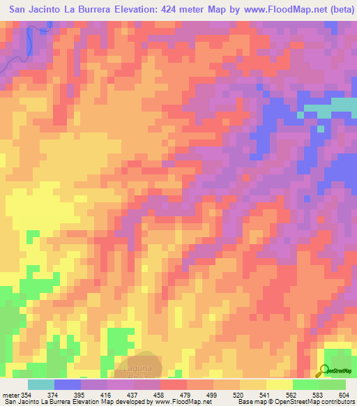 San Jacinto La Burrera,El Salvador Elevation Map