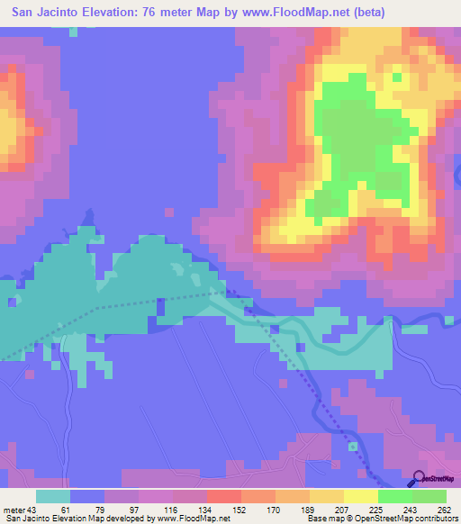 San Jacinto,El Salvador Elevation Map
