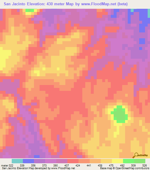 San Jacinto,El Salvador Elevation Map