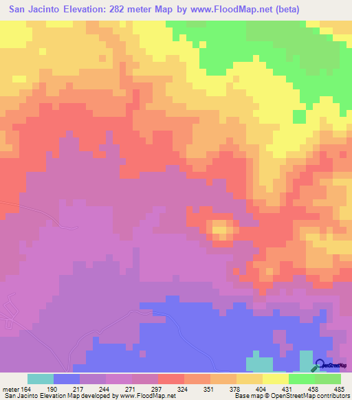 San Jacinto,El Salvador Elevation Map