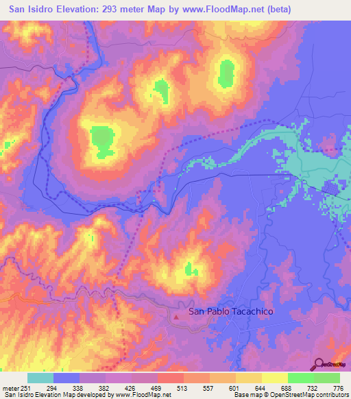 San Isidro,El Salvador Elevation Map
