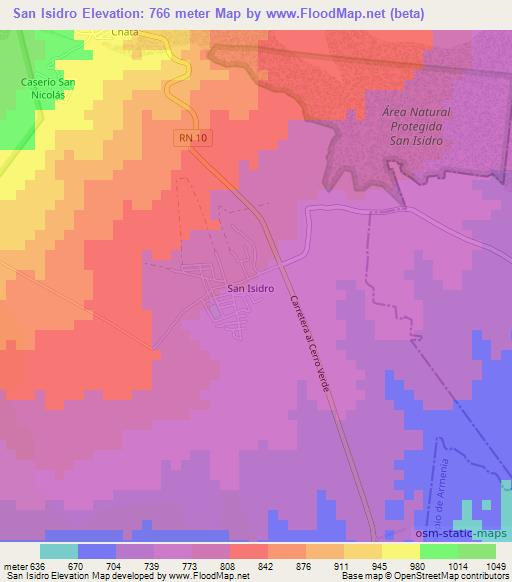 San Isidro,El Salvador Elevation Map