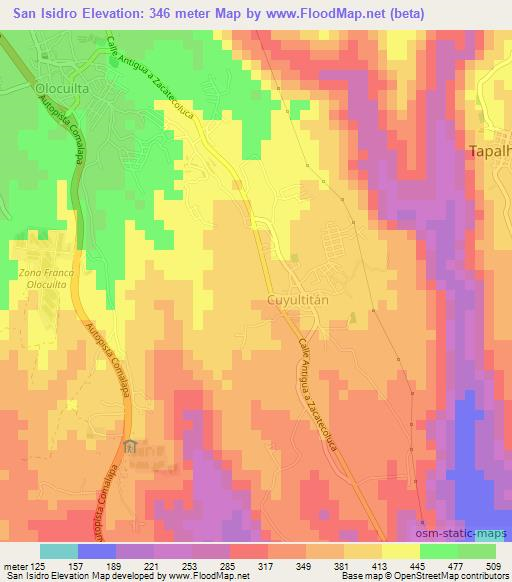 San Isidro,El Salvador Elevation Map