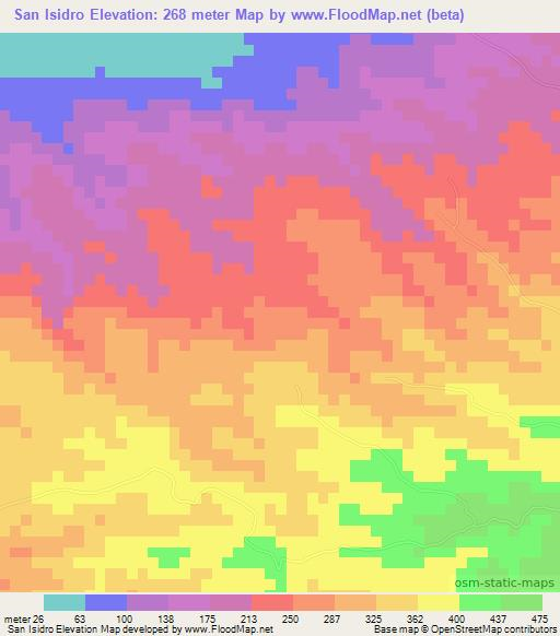 San Isidro,El Salvador Elevation Map
