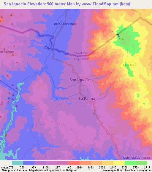 San Ignacio,El Salvador Elevation Map