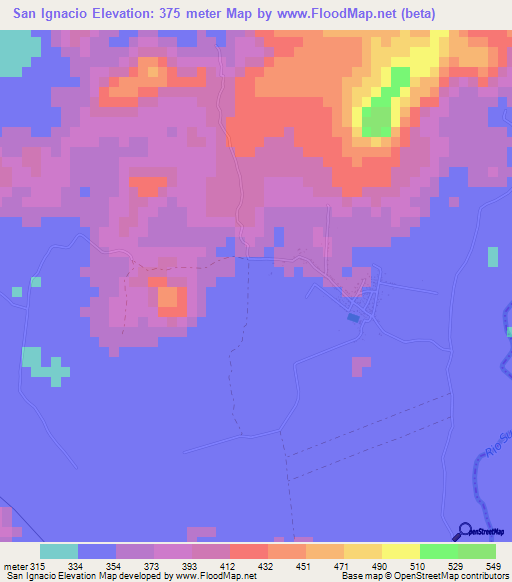 San Ignacio,El Salvador Elevation Map