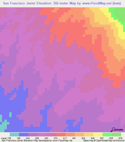 San Francisco Javier,El Salvador Elevation Map