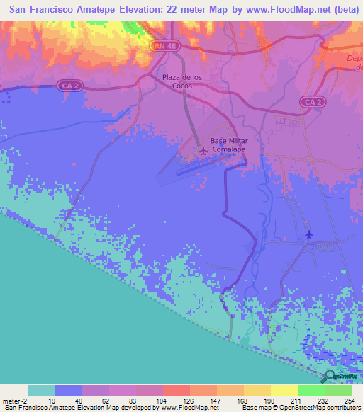 San Francisco Amatepe,El Salvador Elevation Map
