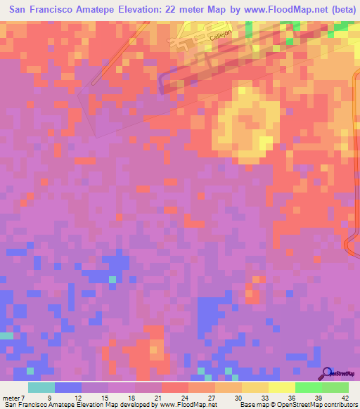 San Francisco Amatepe,El Salvador Elevation Map