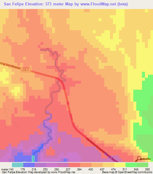 San Felipe,El Salvador Elevation Map