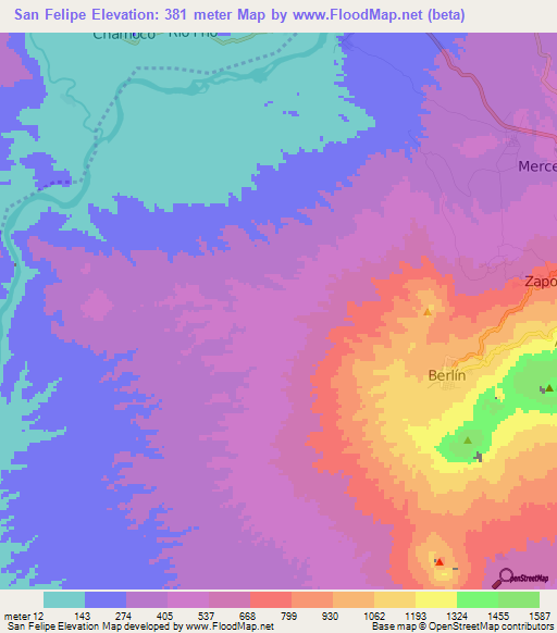 San Felipe,El Salvador Elevation Map